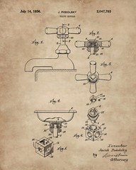 Bathroom Wall Art Decor – Patent Prints -8×10 in. Set of 4- Unframed Prints