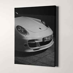Porsche 911 Hood in Black & White Vintage Sports Cars Canvas Wall Art Print