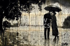Rainy Rendezvous Love, Loui Jover, Unstretched Unframed Canvas 16″ x 22″ 570