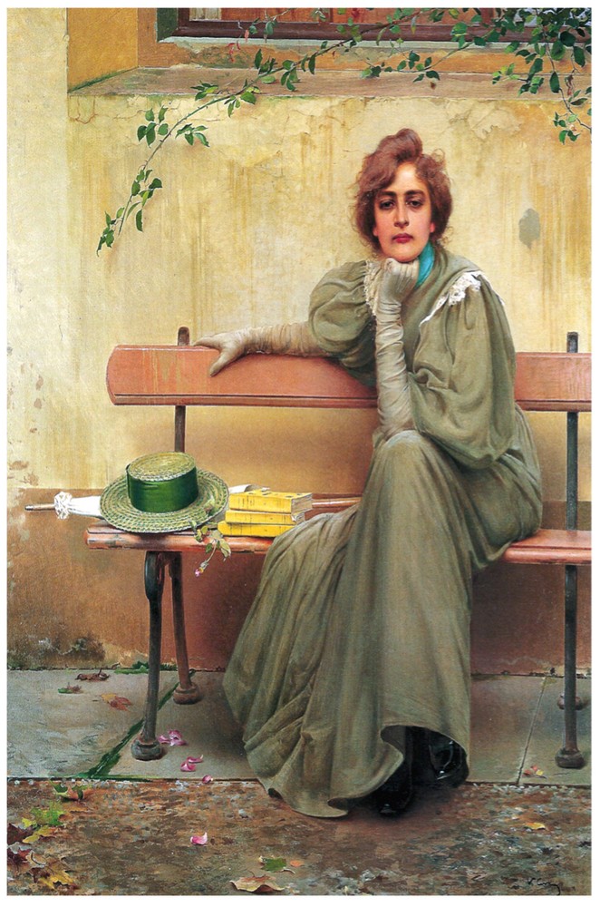 Green Hat Lady Portrait POSTER.Home wall.Love Art Room Decor.440i