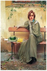 Green Hat Lady Portrait POSTER.Home wall.Love Art Room Decor.440i