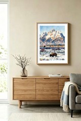 Set of 6 | Banff US National Parks Landscape Watercolor Art – Digital Download