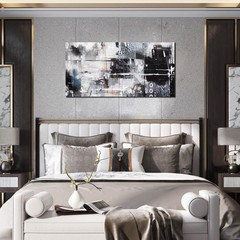 Abstract Art Wall Decor Office – Black And White Pictures Wall Art for Living…