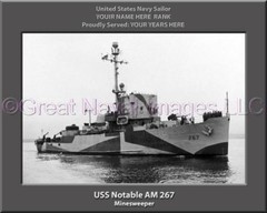 USS Notable AM 267 Personalized Canvas Ship Photo Print Navy Veteran Gift