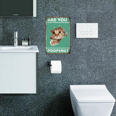Black Cat Wall Art Vintage Bathroom Decor Poster – «Are You Pooping?»- Bathro…