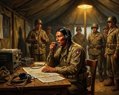 Native American Indian Code Talkers WWII Heroes Saved Thousands Canvas Wrap