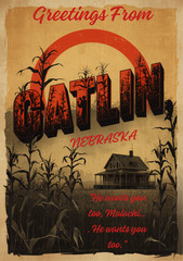 Childen Of The Corn Gatlin Horror Wall Collage Postcard Style Poster