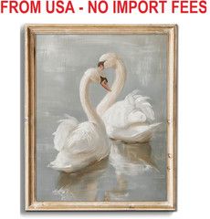 uniro Vintage Wall Art Prints Decor Classical Swan Canvas Oil Painting Poster Pa