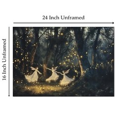Fairy Canvas Wall Art Dark Forest Painting Vintage Fairy Art Print Forest Wit…