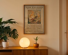 New England hath unspoiled charm Retro Travel Poster