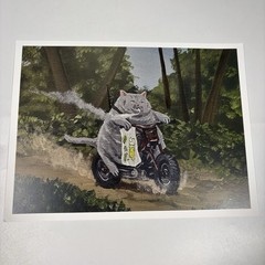 Chonky Cat Kitty Subway Smoking Bike Print Fat Chubby Funny Humor Wall Decor Art