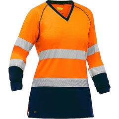 Bisley 313W6118t-On/3X Women’s Hi-Vis Short Sleeve T-Shirt, 3, R, Cotton,