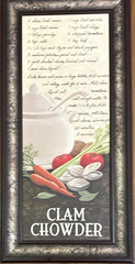 Framed Vertical Clam Chowder Kitchen Print, Multicolor Paper Wall Art