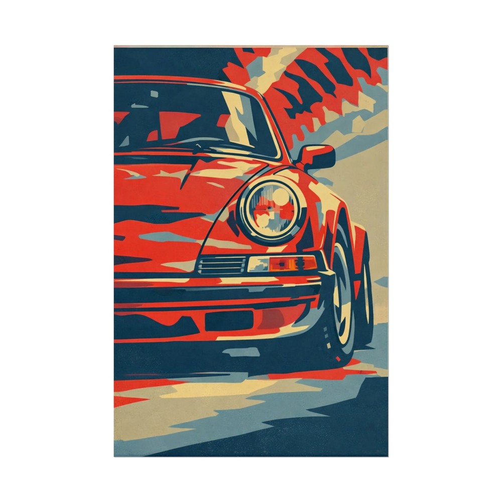 Classic Porsche 911 Poster – Vintage Sports Car Wall Art Print