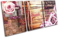 Home Wood Natural Collage Abstract CANVAS WALL ART Picture Print VA