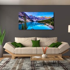 Wall Art Lake Mountain Landscape Picture Print Canvas Painting,24″x36″DIY Framed