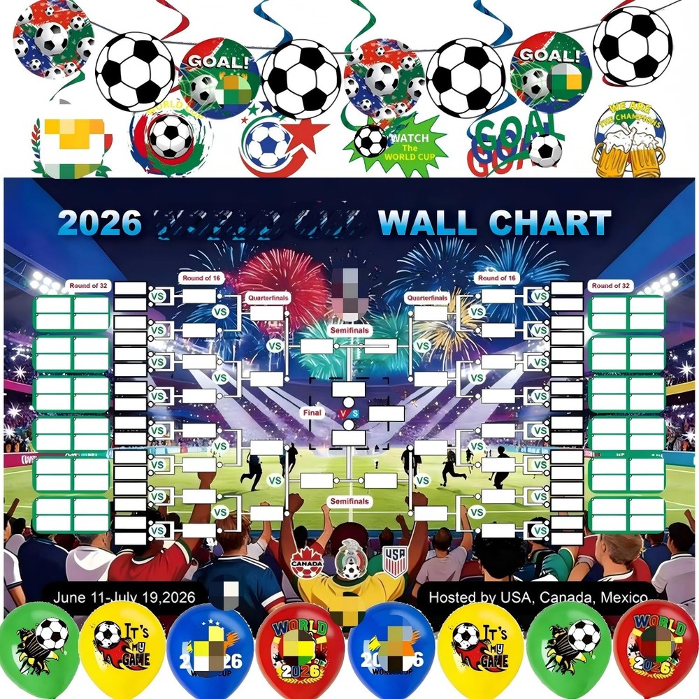World Football Tournament Cup 48×32 Inch 2026 Vibrant Soccer Festival Schedul…