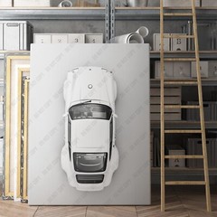 Porsche 911 From Above Vintage Sports Race Cars Canvas Wall Art Print