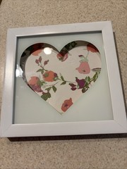 Opal House Floral Heart Framed Wall Art White 8×8