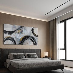 Black and White Wall Art, Large Abstract Graffiti Paintings Wall Pictures Mod…