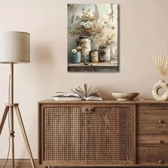 Farmhouse Rustic Daisy Canvas Wall Art Vintage Country 16L» x 12W»,