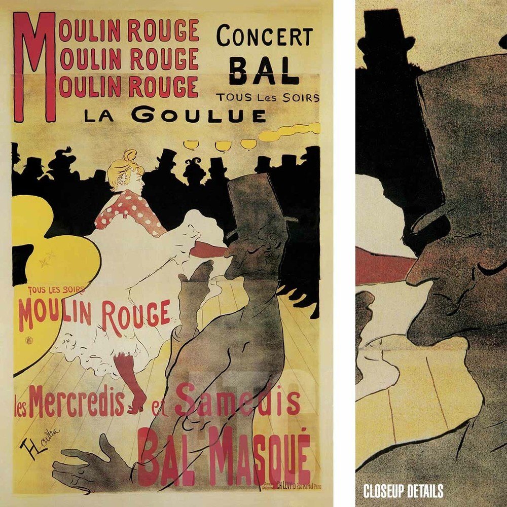 32W»x48H» MOULIN ROUGE/LA GOULUE by HENRI DE TOULOUSE-LAUTREC CHOICES of CANVAS