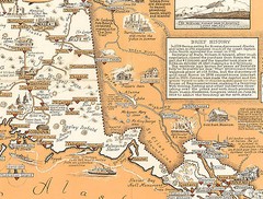 Early Pictorial Map of Alaska, the 49th State Wall Art Poster Vintage History