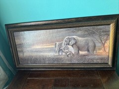 Ruane Manning Elephant Framed Wall Art 23×11.5 Wildlife Safari Decor