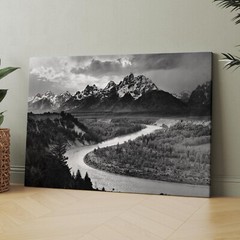 Ansel Adams Tetons & Snake River Grand Teton National Park Canvas Print Wall Art