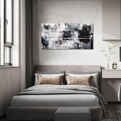 Abstract Art Wall Decor Office – Black And White Pictures Wall Art for Living…