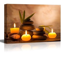 16×24-Inch Aromatic Candles and Zen Stones Canvas Wrap Giclee Print Wall Art