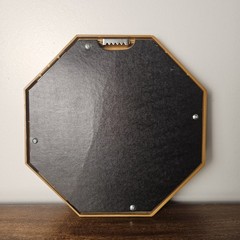 Vtg 1980s Homco Home Interiors Swan Family Print Gold Octagon Frame Wall Decor