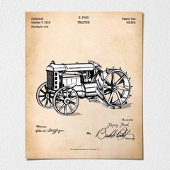Ford Gifts, Tractor Gift for Men, Ford Tractor Patent Poster Print,Ready To Hang