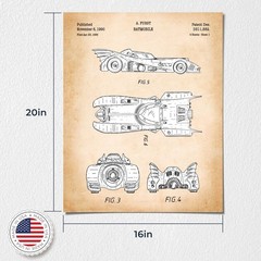 Batman Gifts for Men, batman Decor, Batmobile Patent Poster Print