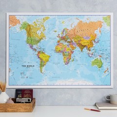 Laminated World Map – 17″ x 22″ – Map of the World – 2025 Updated – Detailed …