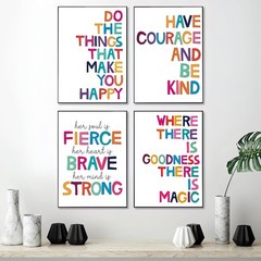 Set of 4 Frame Motivational Quotes Child Poster Art Prints – Nursery Wall Decor
