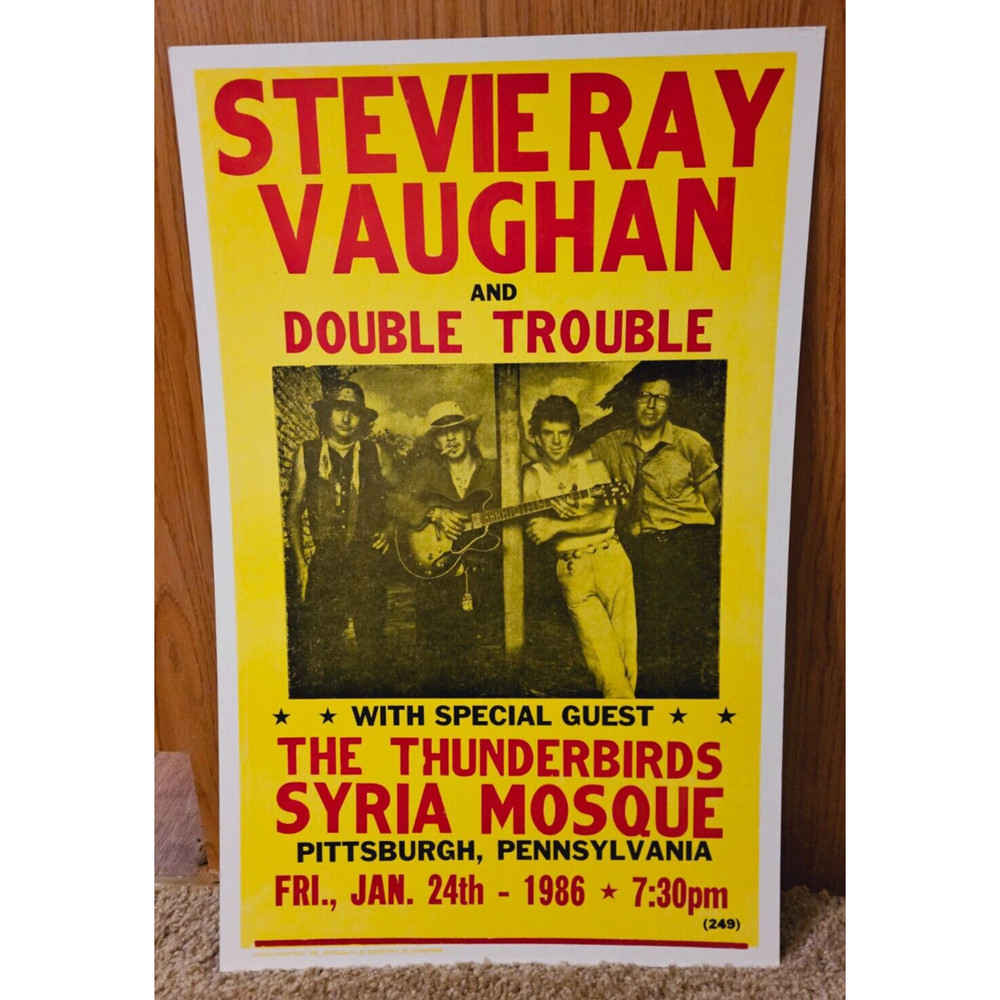 Vintage 1986 Poster – Concert Stevie Ray Vaughan & Double Trouble Syria Mosque