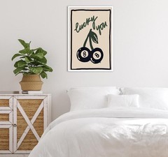Eight Ball Cherry “Lucky You” 12×18 Inch Canvas Poster New 🎱