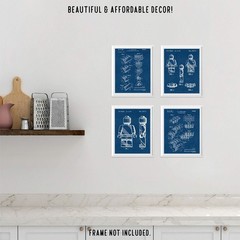 Classic Interlocking Figure Patent Prints, 4 (8×10) Unframed Photos, Wall Art…