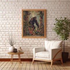 BIGFOOT BOTANICAL Wall Art, SASQUATCH Flower Poster Print, Cryptid Floral Decor
