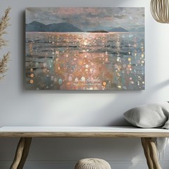 Abstract Sea Landscape Canvas Wall Art Modern Coastal Painting Ocean View Decor