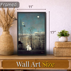 Henri Rousseau Wall Art Framed 11×17 Moonlight Forest Painting Print Decor