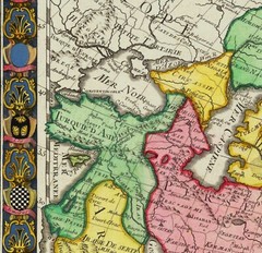 Old 1732 French Decorative Map of Asia 100% Cotton Canvas Magnetic Wooden Hanger