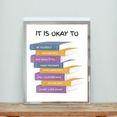 It’s Okay to Poster, Motivational Kids Art, Digital Wall Poster Art Home Decor