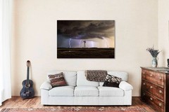Lightning Canvas Wall Art: Oklahoma Windmill Storm Country Weather Gallery Wrap