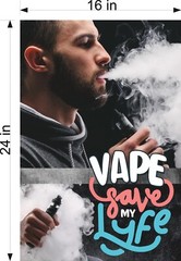 Vape 07 Perforated Mesh See-Through Window Vinyl Sign Smoke Shop ad Vertical