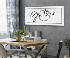 Gather – Large Black and White Canvas Wall Art – Stretched on a Heavy Wood Frame