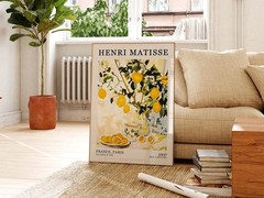 Lemon Tree Botanical Print, Modern Cutout Style Wall Art for Home Decor