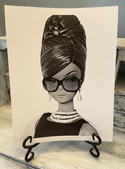 RETRO BARBIE Portrait Art Print 8×10 : Black & White Art #302 – SILKSTONE BARBIE