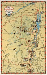 1929 Pictorial Map of the Adirondacks Wall Art Poster Artwork Home School Office